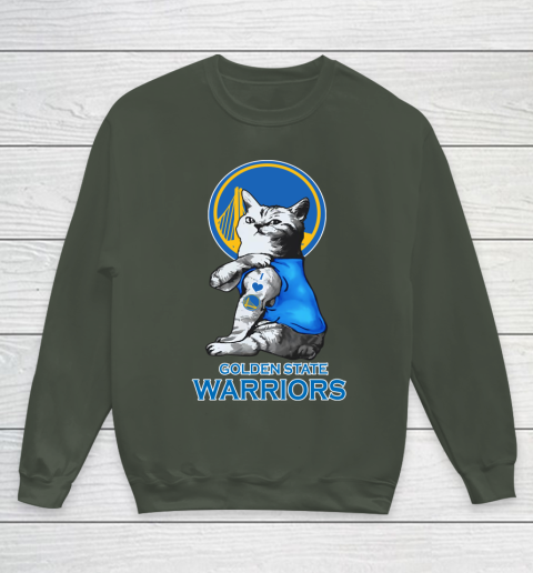 NBA Basketball My Cat Loves Golden State Warriors Youth Sweatshirt 8