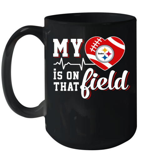 NFL My Heart Is On That Field Football Sports Pittsburgh Steelers Ceramic Mug 15oz