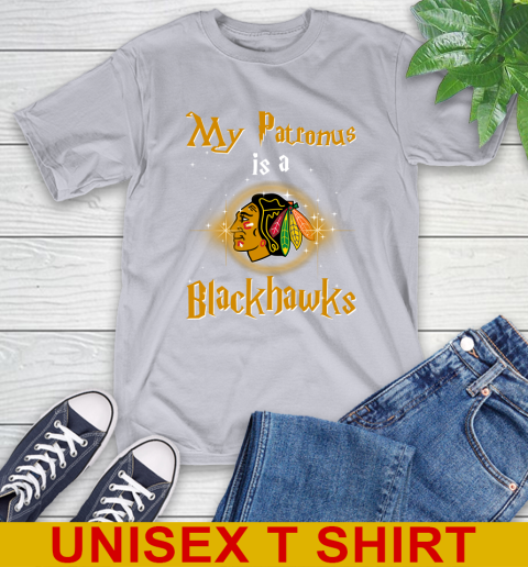 NHL Hockey Harry Potter My Patronus Is A Chicago Blackhawks T-Shirt 5
