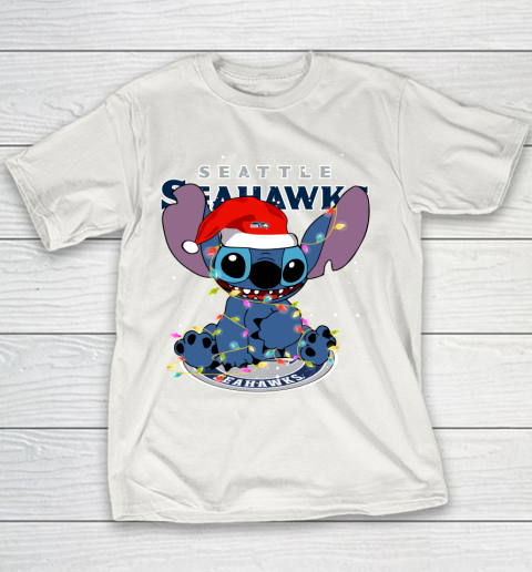 Seattle Seahawks NFL Football noel stitch Christmas Youth T-Shirt