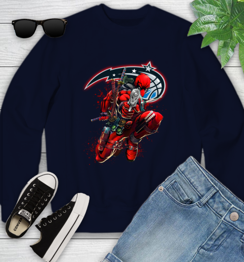 NBA Deadpool Marvel Comics Sports Basketball Orlando Magic Youth Sweatshirt 3