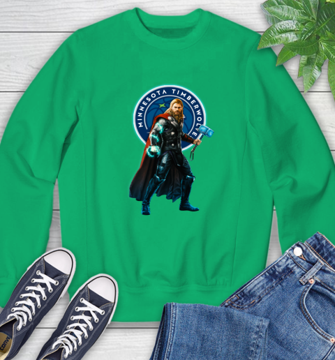 NBA Thor Avengers Endgame Basketball Minnesota Timberwolves Sweatshirt 6