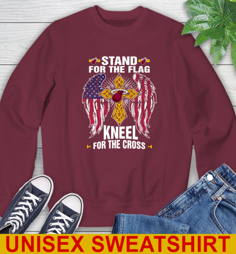NBA Basketball Miami Heat Stand For Flag Kneel For The Cross Shirt Sweatshirt 6