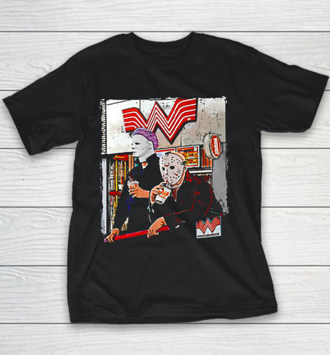 Michael Myers and Jason Voorhees drinking Whataburger Youth T-Shirt