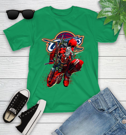 NBA Deadpool Marvel Comics Sports Basketball Cleveland Cavaliers Youth T-Shirt 6