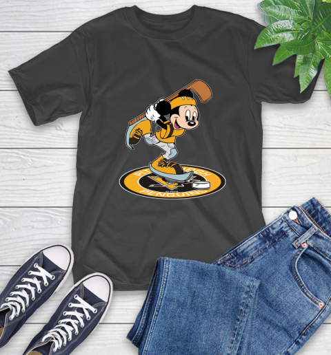 NHL Hockey Pittsburgh Penguins Cheerful Mickey Disney Shirt T-Shirt