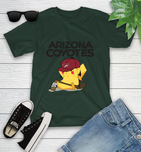 NHL Pikachu Hockey Sports Arizona Coyotes Youth T-Shirt 5