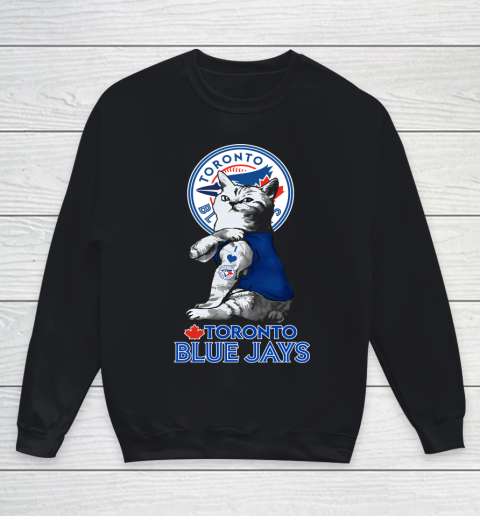 MLB Baseball My Cat Loves Toronto Blue Jays Youth Sweatshirt