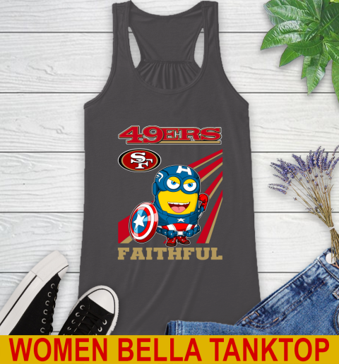 NFL Football San Francisco 49ers Captain America Marvel Avengers Minion Faithful Shirt Racerback Tank 10