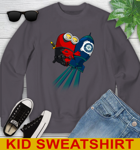 MLB Baseball Seattle Mariners Deadpool Minion Marvel Shirt Youth Sweatshirt 6 MLB Baseball Seattle Mariners Deadpool Minion Marvel Shirt Youth Sweatshirt - Image 6