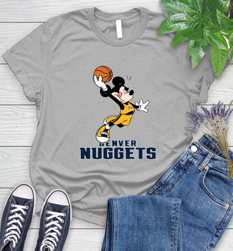NBA Basketball Denver Nuggets Cheerful Mickey Mouse Shirt Women's T-Shirt 5