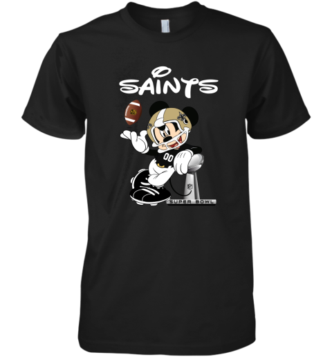 Mickey Saints Taking The Super Bowl Trophy Football Premium Men's T-Shirt