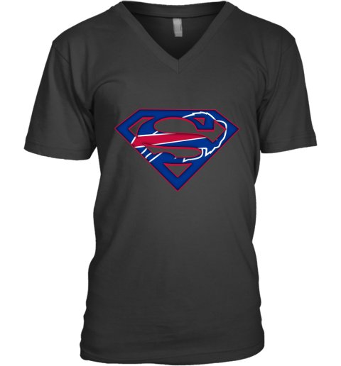 We Are Undefeatable The Buffalo Bills x Superman NFL V-Neck T-Shirt
