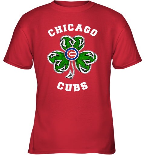 MLB Chicago Cubs Three Leaf Clover St Patrick's Day Baseball Sports Youth T- Shirt