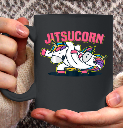 Funny Jiu Jitsu T Shirt Cute Unicorn Self Defense Ceramic Mug 11oz