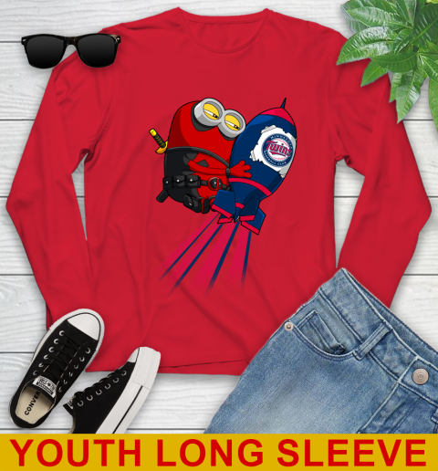 MLB Baseball Minnesota Twins Deadpool Minion Marvel Shirt Youth Long Sleeve 11
