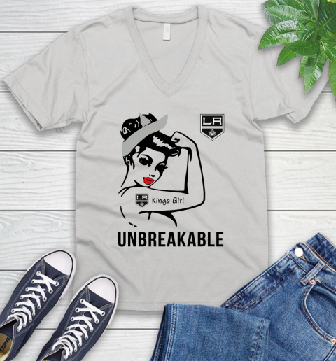 NHL Los Angeles Kings Girl Unbreakable Hockey Sports V-Neck T-Shirt