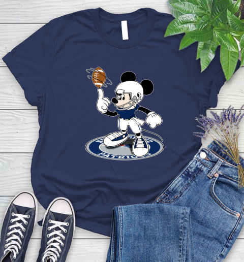 NFL Football New England Patriots Cheerful Mickey Disney Shirt Women's T-Shirt 12