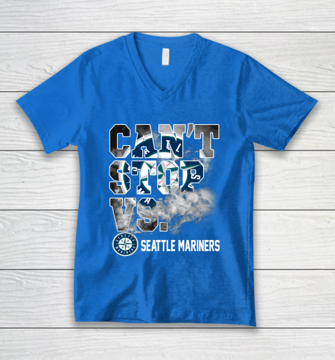 MLB Seattle Mariners Baseball Can't Stop Vs Mariners V-Neck T-Shirt 5