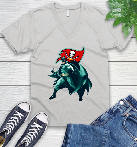 NFL Batman Football Sports Tampa Bay Buccaneers V-Neck T-Shirt