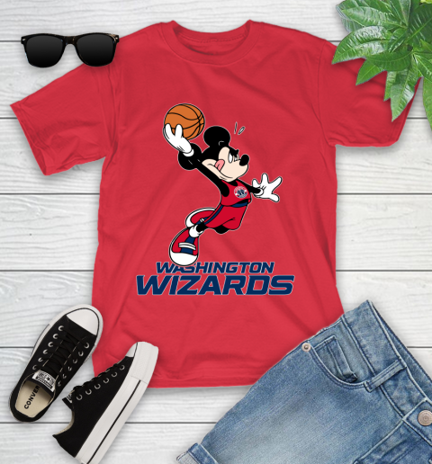NBA Basketball Washington Wizards Cheerful Mickey Mouse Shirt Youth T-Shirt 10