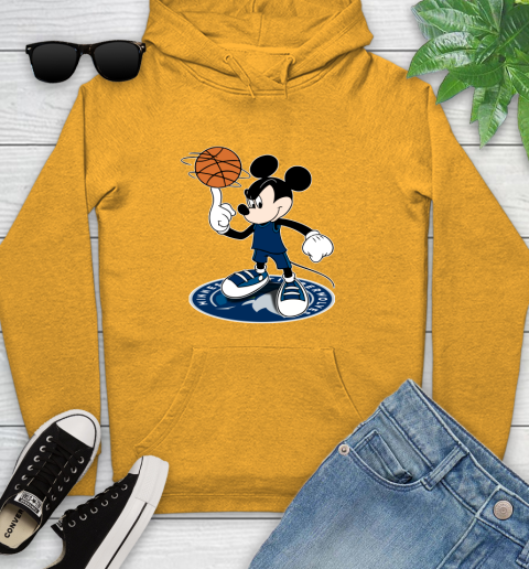 NBA Basketball Minnesota Timberwolves Cheerful Mickey Disney Shirt Youth Hoodie 3