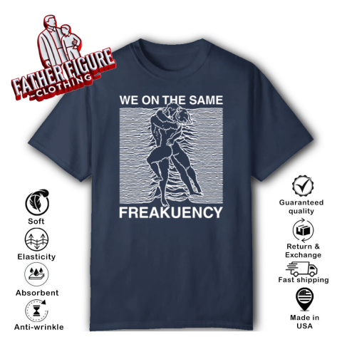 q5fp we on the same freakuency joy division classic t shirt 2 front navy