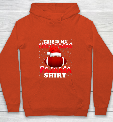 Football Christmas Gifts Santa Hat Funny Xmas Pajamas Youth Hoodie 3