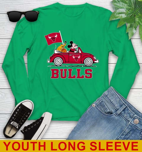 NBA Basketball Chicago Bulls Pluto Mickey Driving Disney Shirt Youth Long Sleeve 7