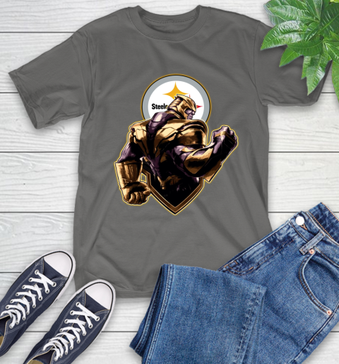 NFL Thanos Avengers Endgame Football Sports Pittsburgh Steelers T-Shirt 9
