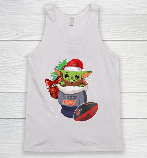 Cleveland Browns Christmas Baby Yoda Star Wars Funny Happy NFL Tank Top 2