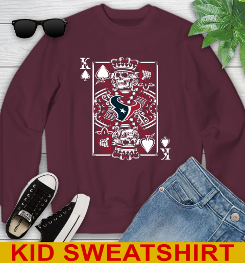 Houston Texans NFL Football The King Of Spades Death Cards Shirt Youth Sweatshirt - Image 5