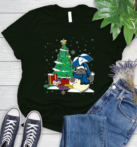 Los Angeles Dodgers MLB Baseball Cute Tonari No Totoro Christmas Sports Women's T-Shirt 6