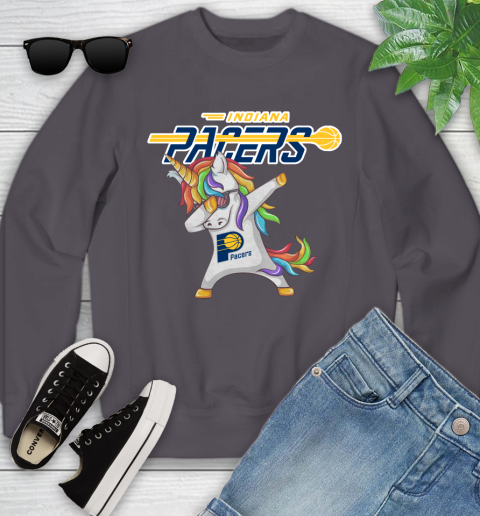 Indiana Pacers NBA Basketball Funny Unicorn Dabbing Sports Youth Sweatshirt 6