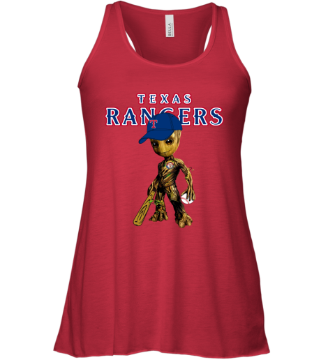 MLB Texas Rangers Groot Guardians Of The Galaxy Baseball Women's T-Shirt