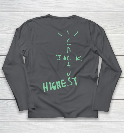 Travis Scott Jordan Cactus Jack Highest Olive Front And Back Youth Long Sleeve 14