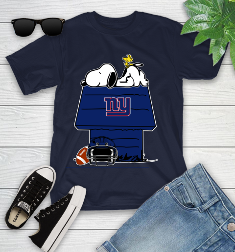 New York Giants NFL Football Snoopy Woodstock The Peanuts Movie Youth T-Shirt 3