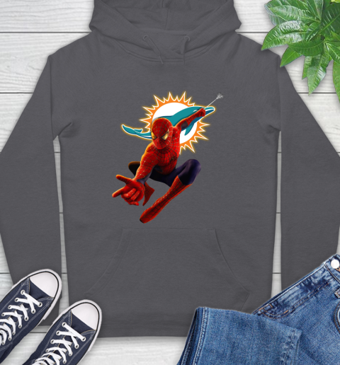 NFL Spider Man Avengers Endgame Football Miami Dolphins Hoodie 7