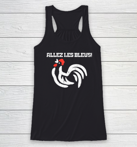 France Allez Les Bleus French Rooster Soccer Racerback Tank