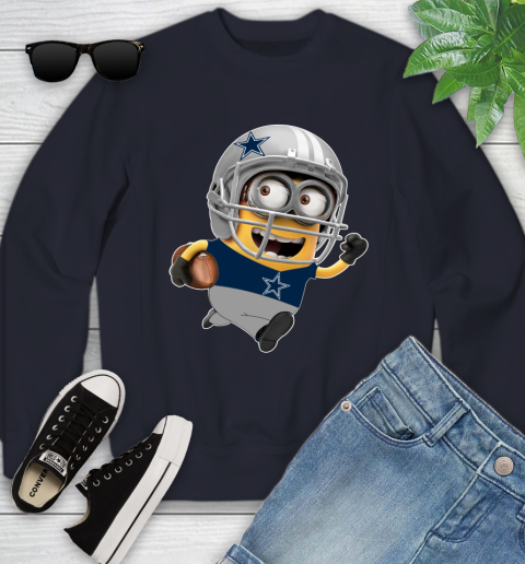 NFL Dallas Cowboys Minions Disney Football Sports Youth Sweatshirt 3