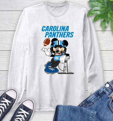 NFL Carolina Panthers Mickey Mouse Disney Super Bowl Football T Shirt Long Sleeve T-Shirt