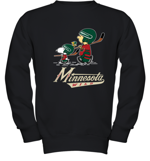 Let's Play Minnesota Wilds Ice Hockey Snoopy NHL Youth Sweatshirt