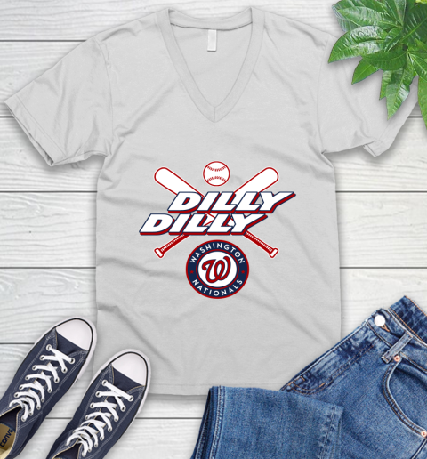 MLB Washington Nationals Dilly Dilly Baseball Sports V-Neck T-Shirt
