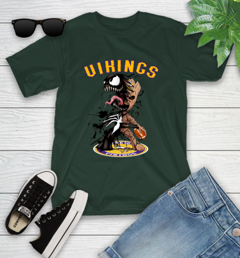 NFL Minnesota Vikings Football Venom Groot Guardians Of The Galaxy Youth T-Shirt 5