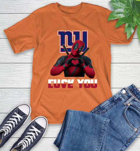NHL New York Giants Deadpool Love You Fuck You Football Sports T-Shirt 4