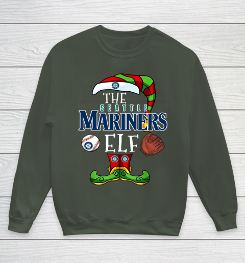 Seattle Mariners Christmas ELF Funny MLB Youth Sweatshirt 8