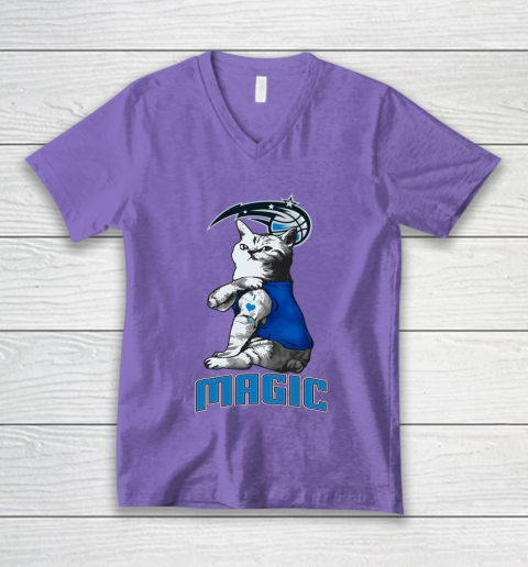 NBA Basketball My Cat Loves Orlando Magic V-Neck T-Shirt 8