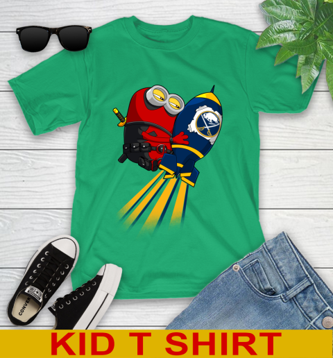 NHL Hockey Buffalo Sabres Deadpool Minion Marvel Shirt Youth T-Shirt 7