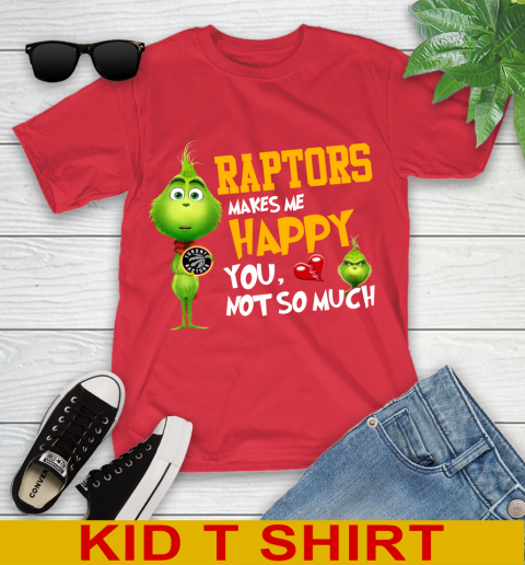 NBA Toronto Raptors Makes Me Happy You Not So Much Grinch Basketball Sports Youth T-Shirt 11