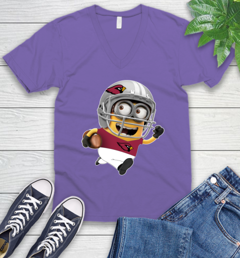 NFL Arizona Cardinals Minions Disney Football Sports V-Neck T-Shirt 10